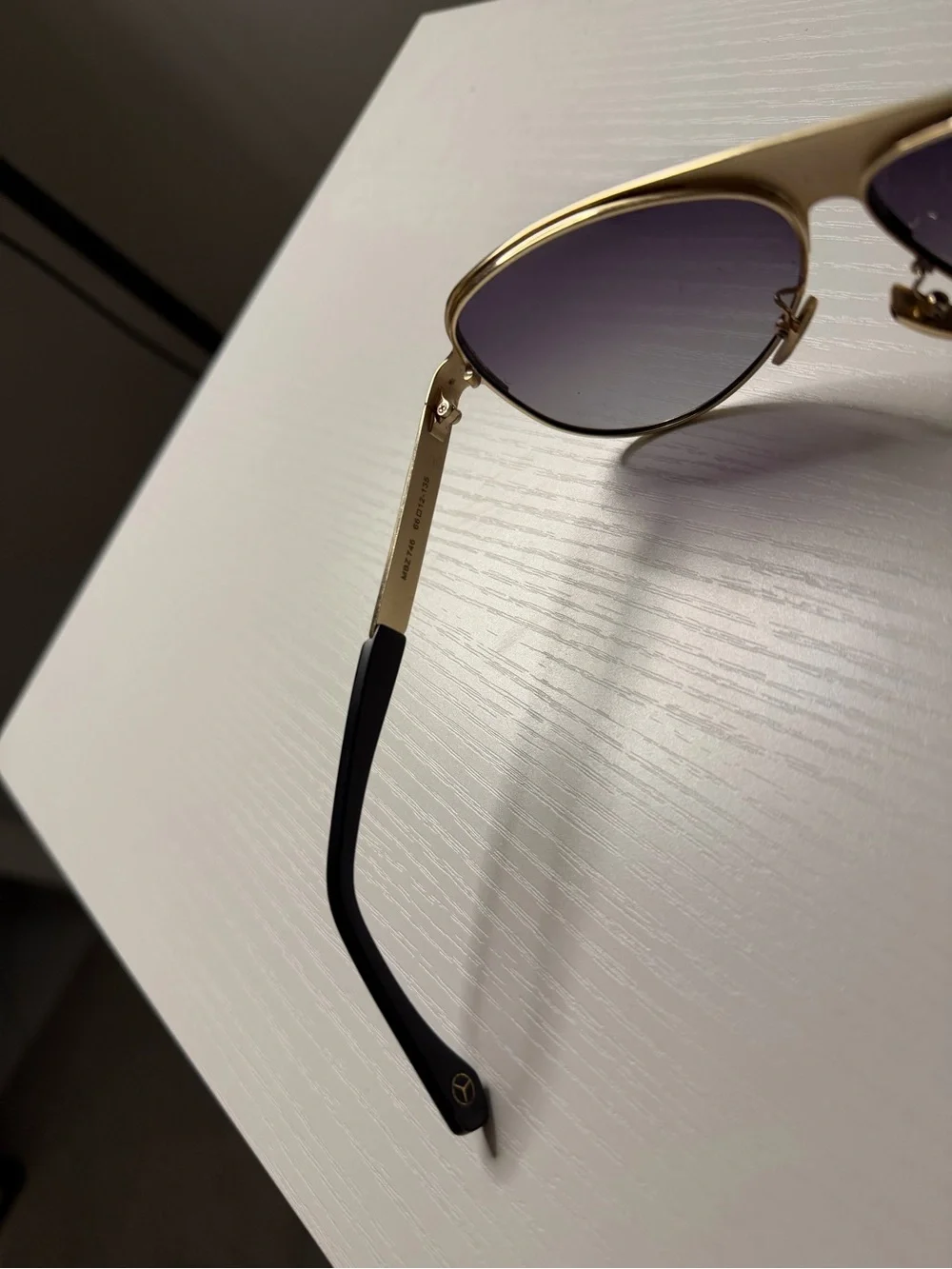 Mercedes Gold Frame Sunglasses with Gradient Purple Lenses